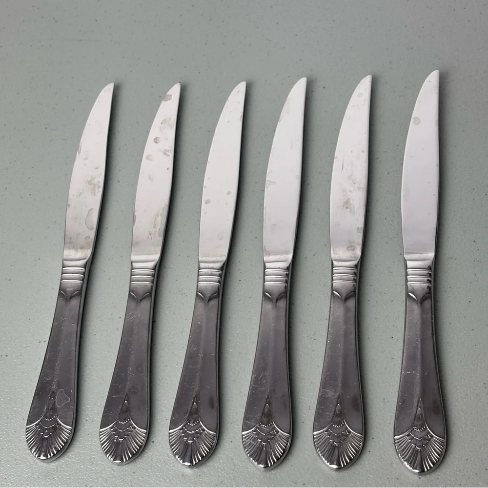 Oneida New York Stainless Steel Flatware Dinner Table Knives Lot of 6